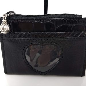 BRIGHTON COIN PURSE IN BLACK SMOOTH LEATHER